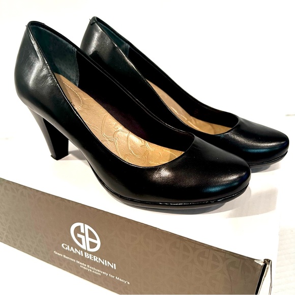 Giani Bernini Shoes - Gianni Bernini Leather Sweets Comfort Pumps Women's Size 6 Black Original Box‎